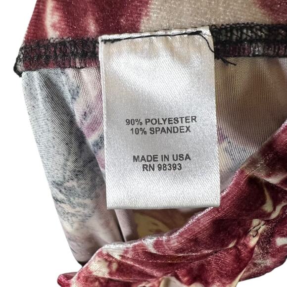 Mod X Velvet Floral Wide Leg Pants Womens S Black Purple Boho Hippie Lounge - Picture 9 of 9